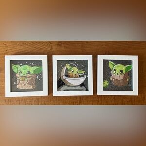 Set of 3 Grogu Handmade Diamond Paintings